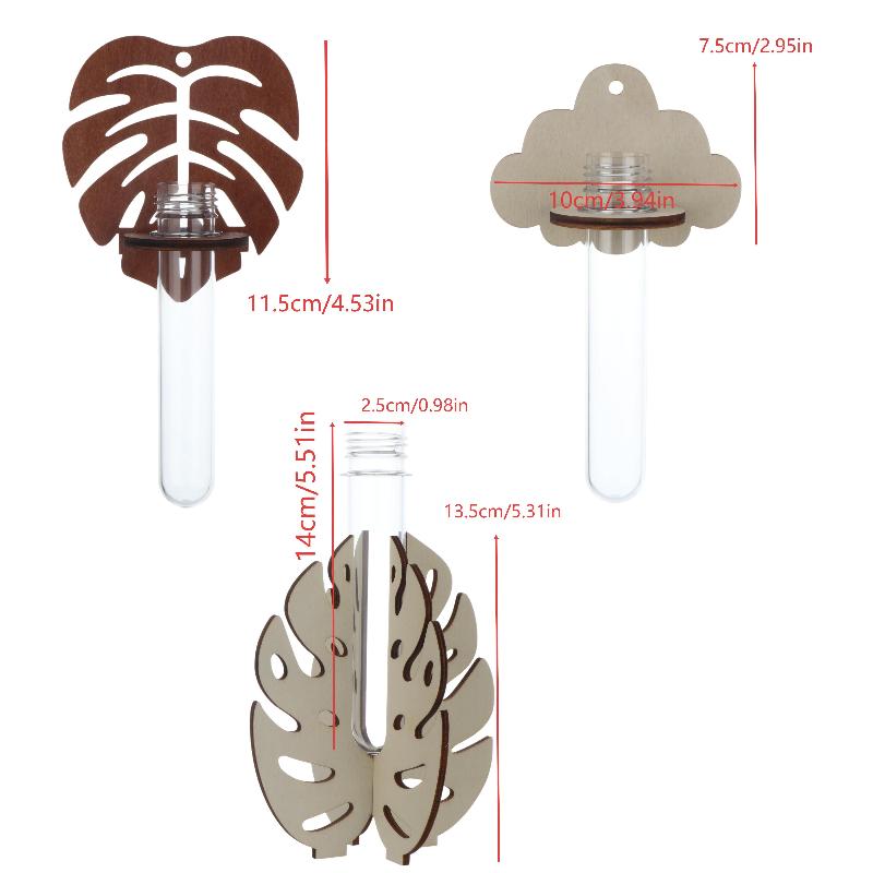 Wall Mounted Wooden Monstera H - Propagation Station Vase ulasan dan harga