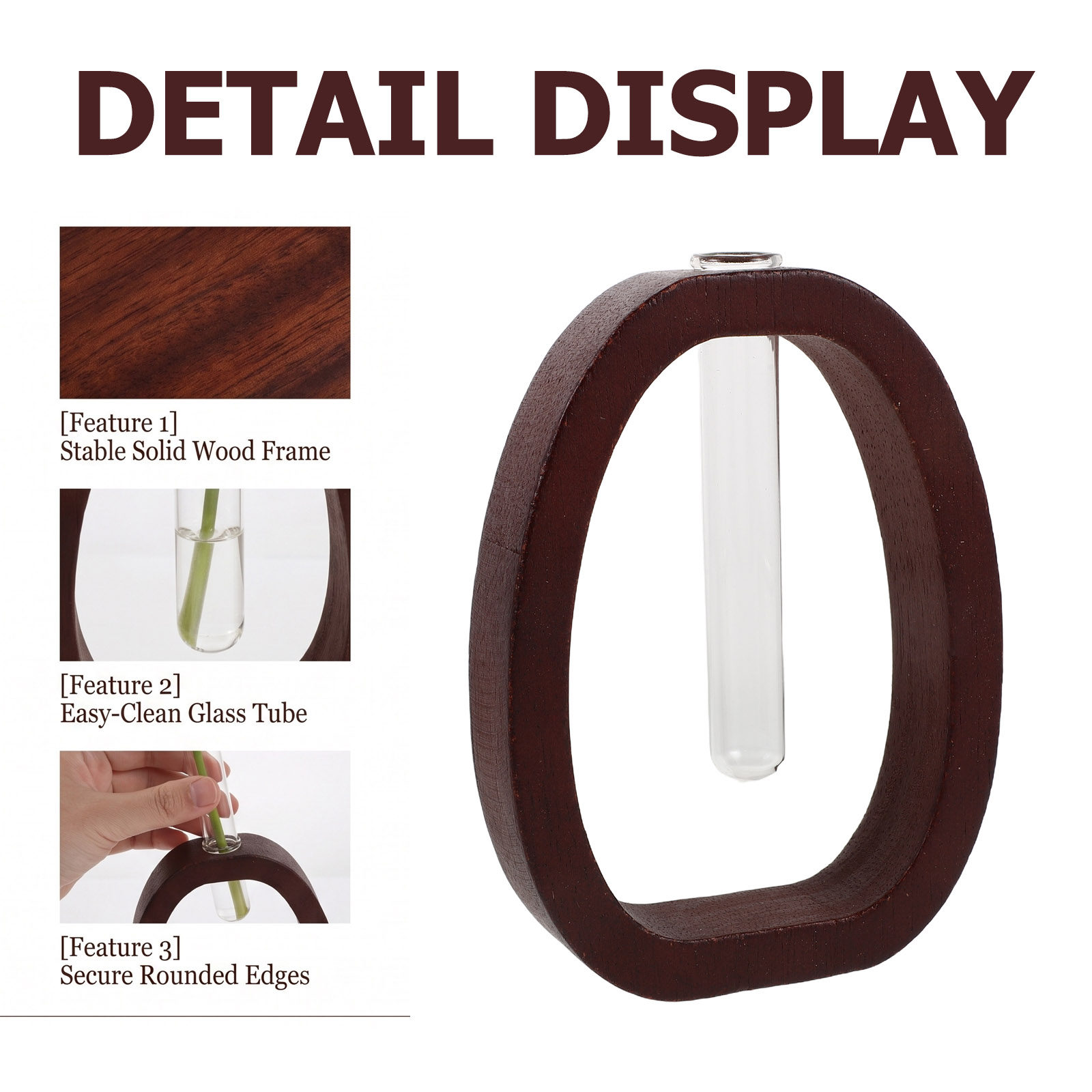 Wood Frame Glass Vase Rustic B - Propagation Station Vase ulasan dan harga