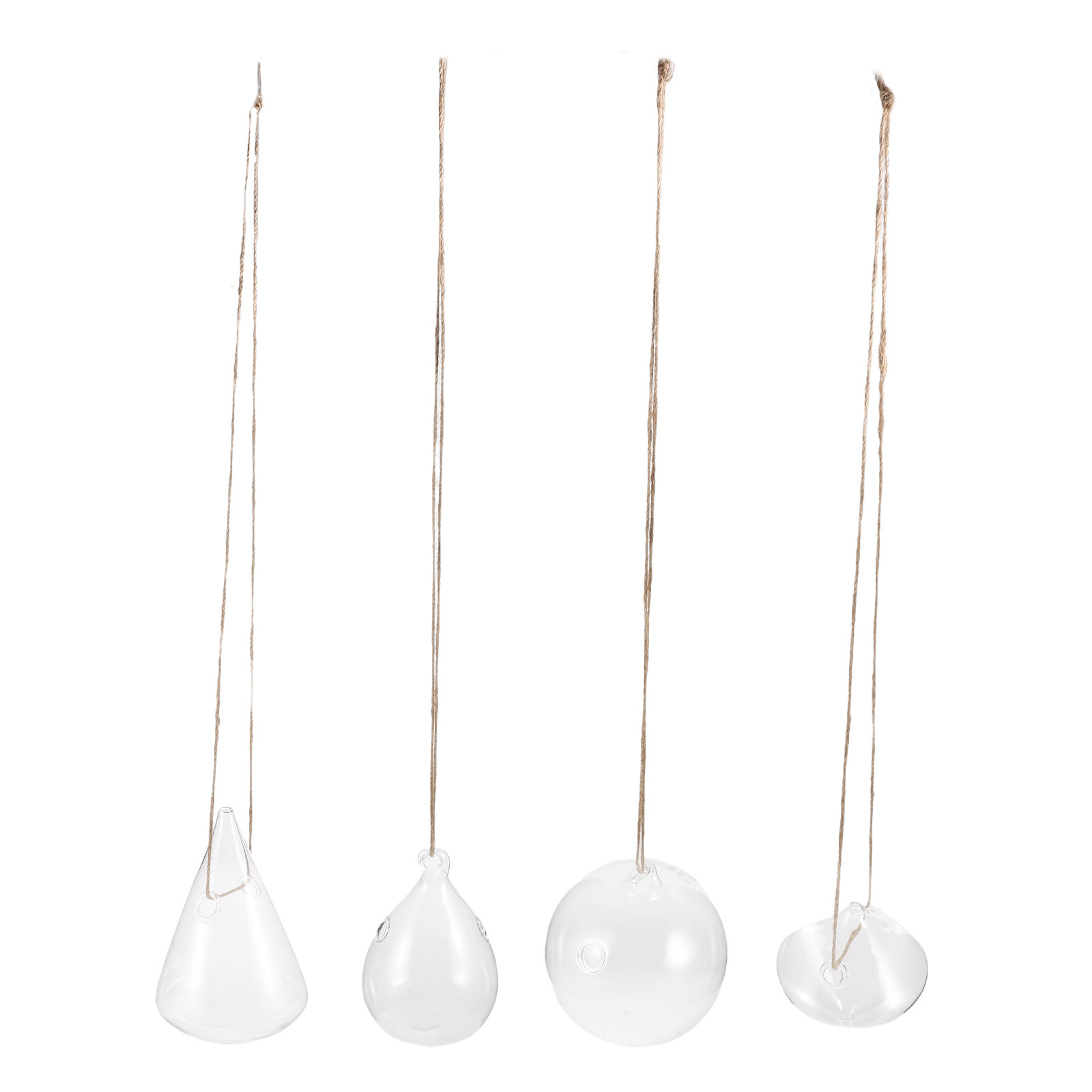 4Pcs Glass Hanging Planters Hy - Propagation Station Vase ulasan dan harga