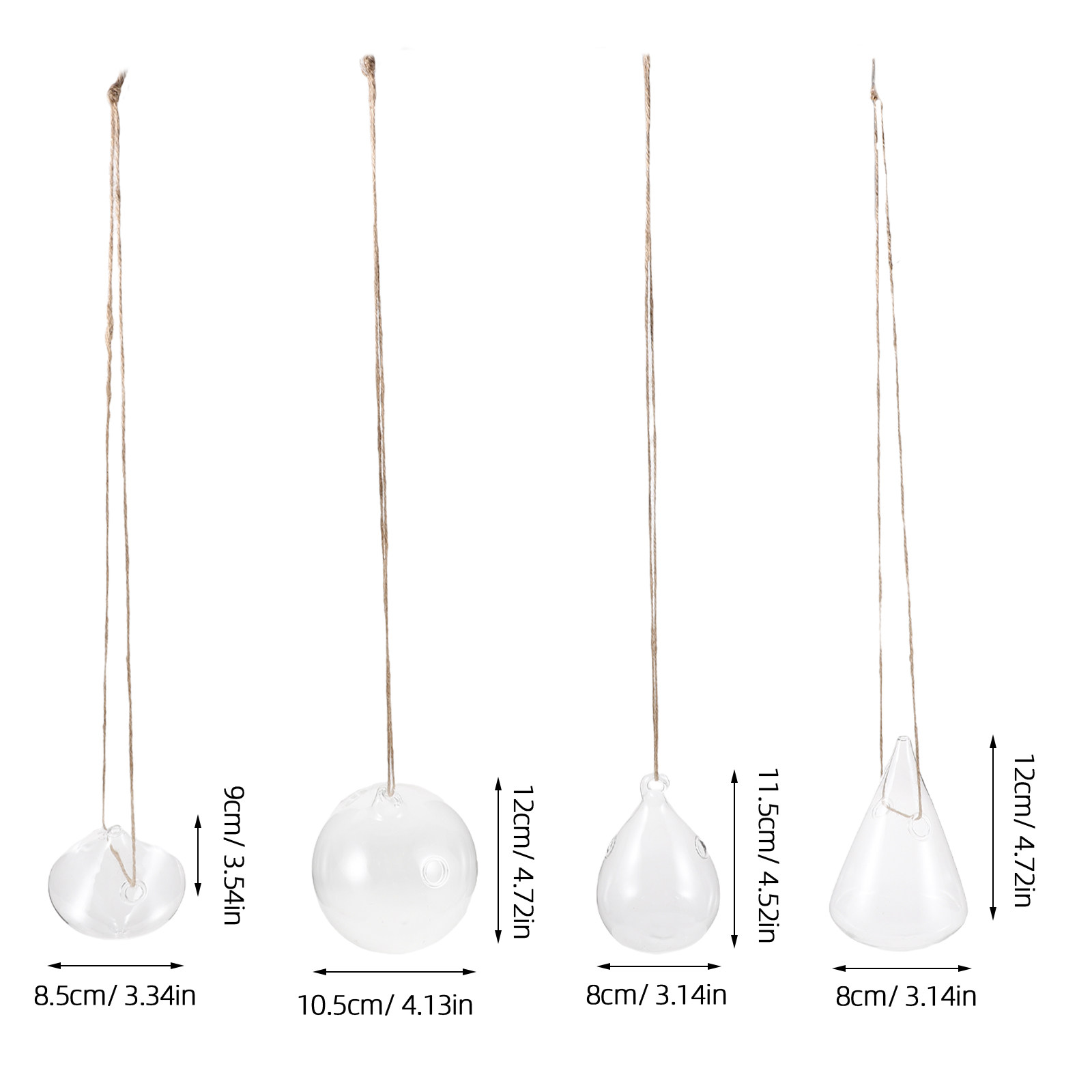 4Pcs Glass Hanging Planters Hy - Propagation Station Vase ulasan dan harga